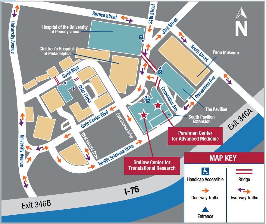 Map of Penn Medicine's Philadelphia campus